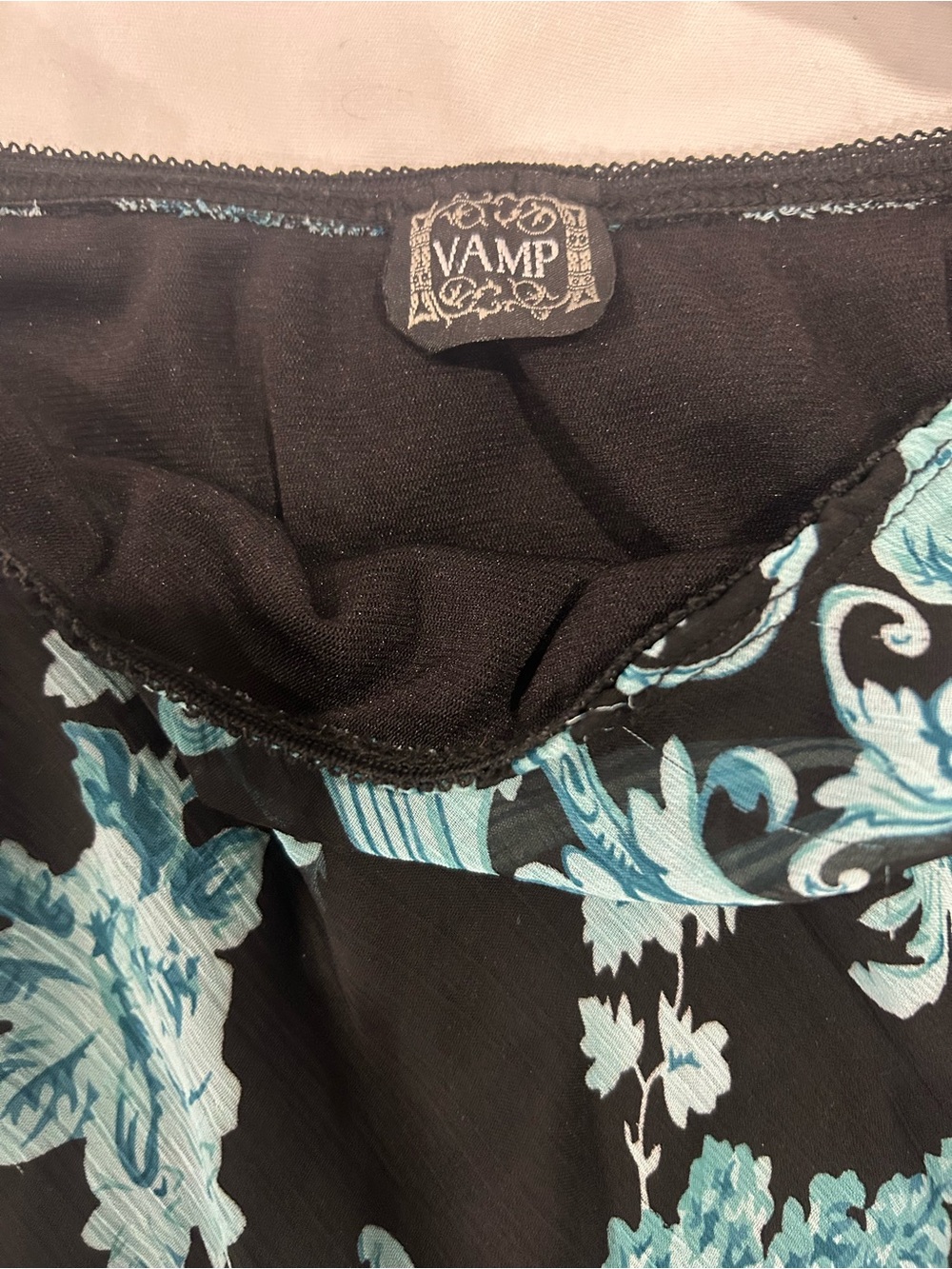 vintage blue and black midi skirt - Picture 2 of 2